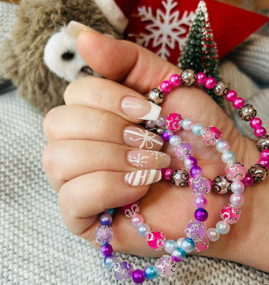 Jemný perlový s Květinovým dekorem